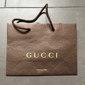 Gucci Brown Embossed Shopping bag